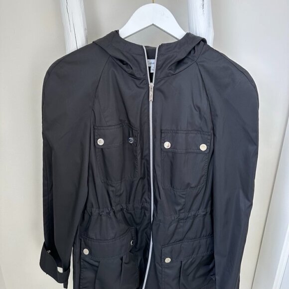 Calvin Klein Women's Black Trenchcoat Windbreaker Jacket Sz S - Picture 3 of 13